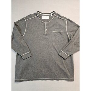 Tommy Bahama Mens Gray Thermal Long Sleeve Henley Shirt 3XL Big Tall Pocket